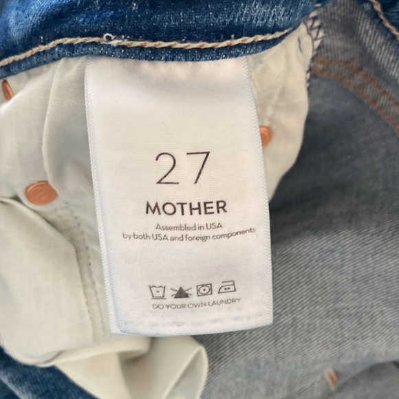 MOTHER Denim The Pixie Tomcat Crop Jeans in Not Cut & Pasted Blue 27 - Picture 12 of 14